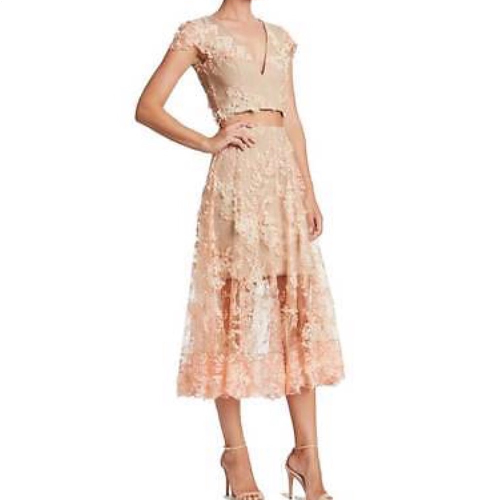 3D Floral 2 piece skirt and top